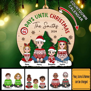 Countdown Until Christmas - Personalized Christmas Family Countdown Ornament