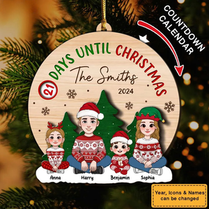 Countdown Until Christmas - Personalized Christmas Family Countdown Ornament