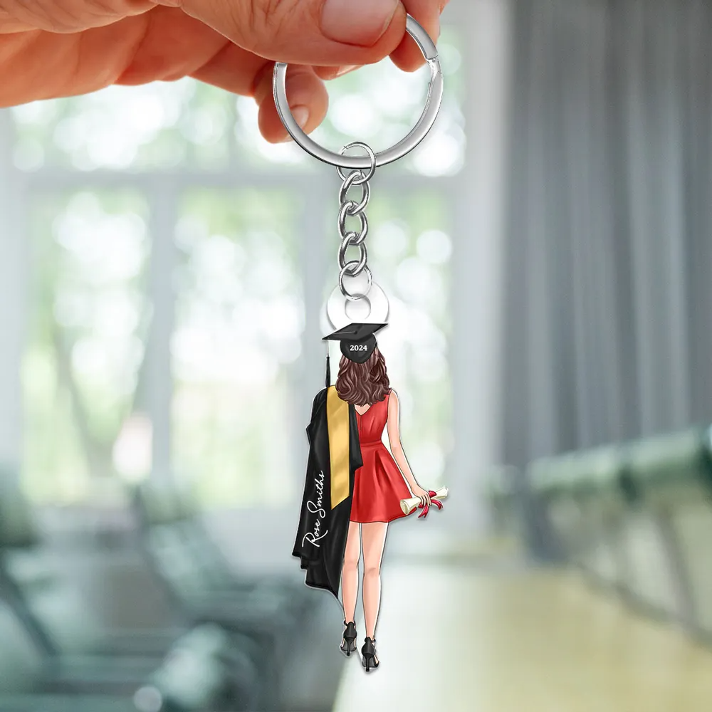 Class Of 2025 Senior Back View - Personalized Acrylic Keychain - Gift For Her, Daughter, Grad Ceremony, Commencement