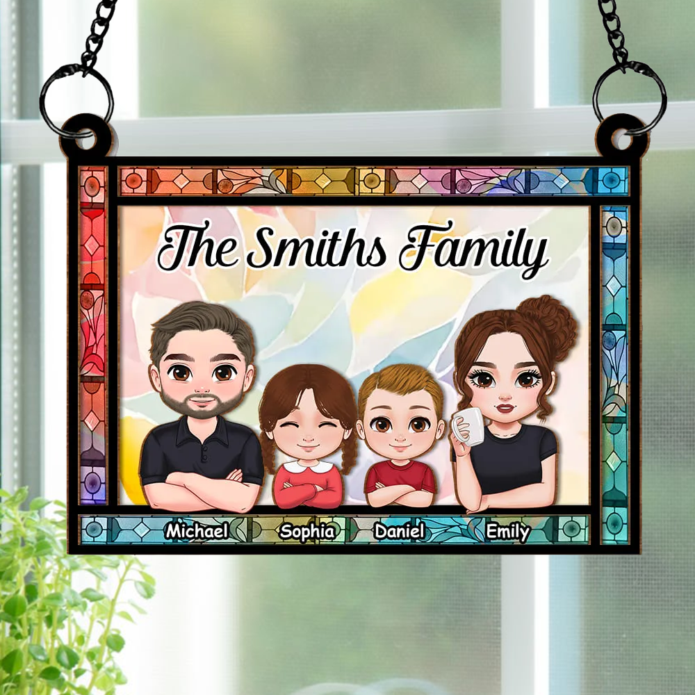 Personalized Family Member - Personalized Window Hanging Suncatcher Ornament - Gift For Family Members