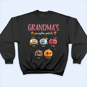 Grandma Pumpkin Patch - Personalized Custom T Shirt - Gift for Grandma/Nana/Mimi, Mom, Wife, Grandparent