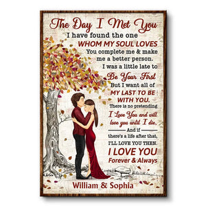 The Day I Met You - Personalized Vertical Poster - Gift For Couple, Husband, Wife, Anniversary