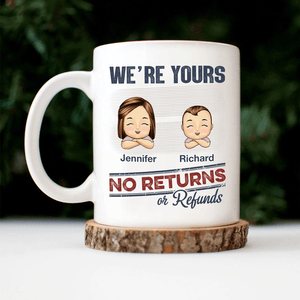 No Returns Or Refunds Chibi Grandkids - Personalized Custom Coffee Mug - Funny Gift For Dad, Mom, Grandma, Grandpa