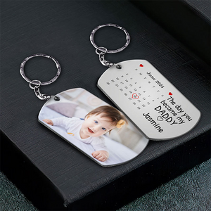 Calendar Custom Photo The Day You Became My Mommy - Personalized Aluminum Keychain - Gift For Mother, Father