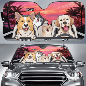 The Journey Of Life -  Personalized Auto Windshield Sunshade, Custom Car Window Protector - Gift For Dog, Cat & Pet Owners, Lovers | Summer