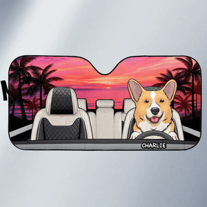 The Journey Of Life -  Personalized Auto Windshield Sunshade, Custom Car Window Protector - Gift For Dog, Cat & Pet Owners, Lovers | Summer