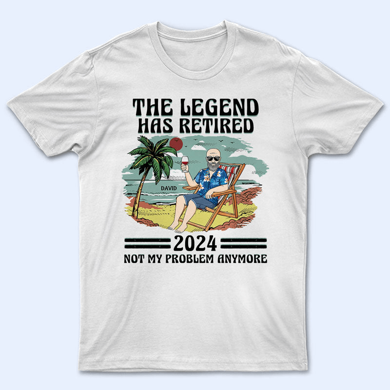 The Legend Has Retired Vintage - Retirement Gift For Beach Lovers, Dad, Mom, Grandpa, Grandma - Family Personalized Unisex T-shirt, Hoodie, Sweatshirt