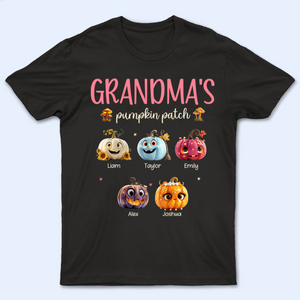 Grandma Pumpkin Patch - Personalized Custom T Shirt - Gift for Grandma/Nana/Mimi, Mom, Wife, Grandparent