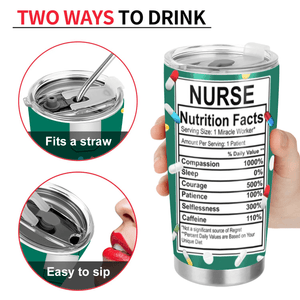 Nurse Nutrition Facts - Personalized Custom 20oz Fat Tumbler Cup - Personalized Gift For Her, Besties, Friends, Sister, Soul Sisters - Suzitee Store