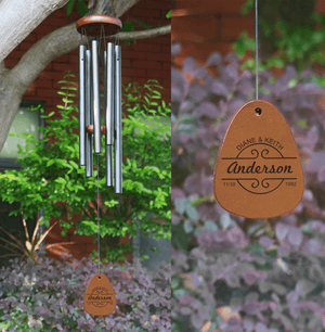 Custom Engraved Wind Chime - Family & Couple Anniversary Date - Gift For Couples, Valentine, Anniversary, Husband Wife, Her/Him