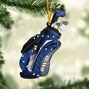 Golf Bag Christmas - Personalized Custom Shaped Acrylic Ornament - Christmas For Golfers, Golf Lovers