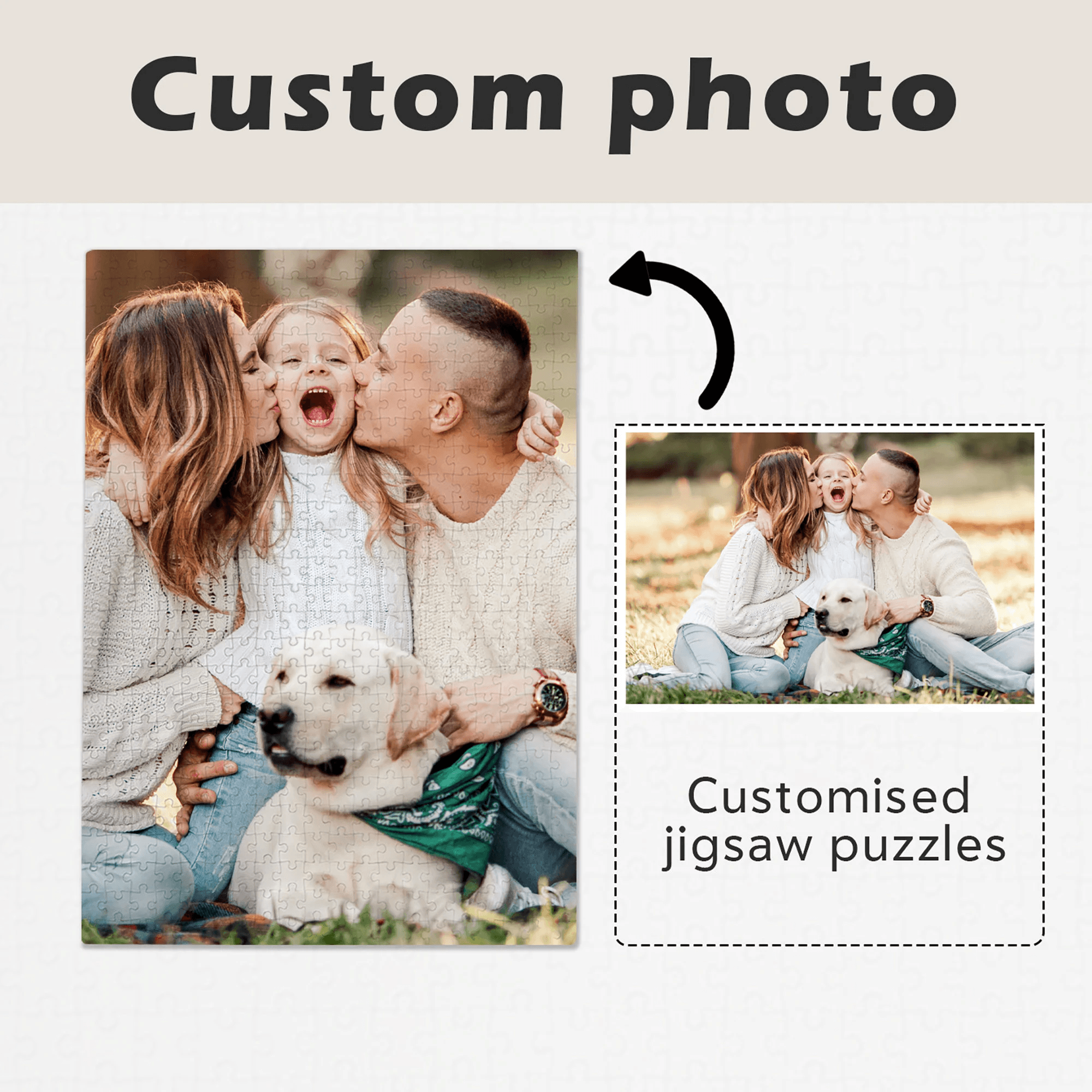Custom Photo Puzzle Set -  Personalized Family Gift For Couples, Friends, Valentine, Anniversary, Husband Wife, Her/Him, Grandma/Grandpa, Grandparent