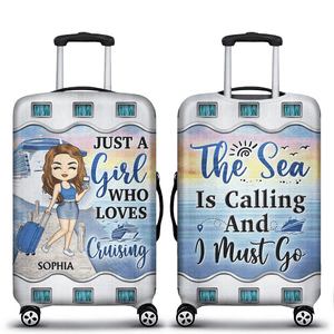 Just A Girl Boy Who Loves Cruising - Personalized Custom Luggage Cover - Gift For Traveling Lovers