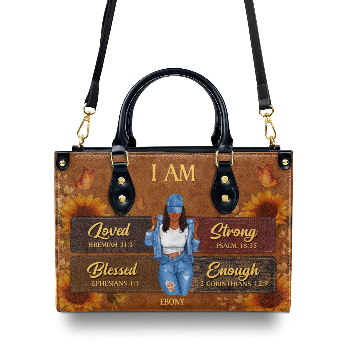 I Am Educated, Melanated - Custom Handbag - Personalized Gift For Black Girl, Women, Wife, Mom, Black History Month, Juneteenth | African American