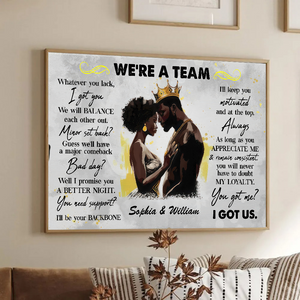 Custom Photo We're A Team - Custom Wall Art - Personalized Gift For Valentine, Anniversary, Husband Wife, Her/Him, Girlfriend, Boyfriend