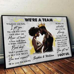 Custom Photo We're A Team - Custom Wall Art - Personalized Gift For Valentine, Anniversary, Husband Wife, Her/Him, Girlfriend, Boyfriend