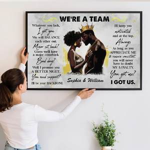 Custom Photo We're A Team - Custom Wall Art - Personalized Gift For Valentine, Anniversary, Husband Wife, Her/Him, Girlfriend, Boyfriend