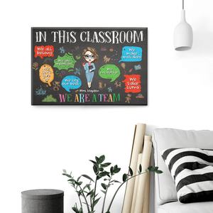 In This Classroom We Are A Team - Personalized Wrapped Canvas - Back To School, 1st Day of School - Custom Gift For Teachers & Educators | Decoration