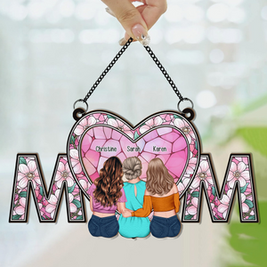 We Love You Mom - Personalized Window Hanging Suncatcher Ornament - Gift For Mom, Mama, Mommy, Mother