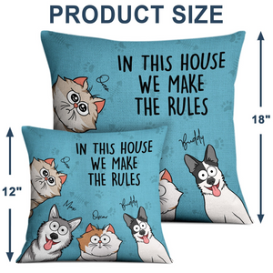 We Rule The House Dog Cat Version - Personalized Custom Pillow - Gift for Dog Lovers, Cat Lovers, Pet Lovers