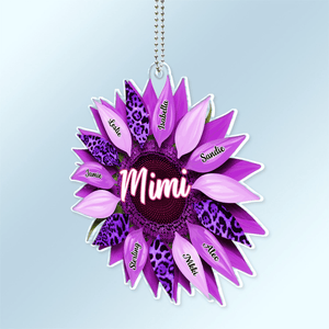 Family Sunflower - Personalized Acrylic Car Hanger - Gift for Grandma/Nana/Mimi, Mom, Wife, Grandparent - Suzitee Store