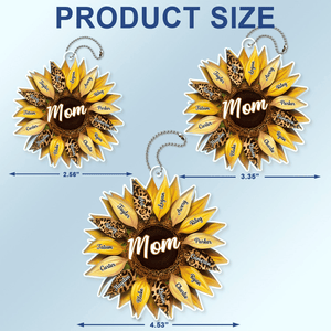 Family Sunflower - Personalized Acrylic Car Hanger - Gift for Grandma/Nana/Mimi, Mom, Wife, Grandparent - Suzitee Store