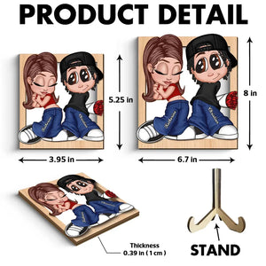 Y2K Couple Frame Personalized 2-layer Wooden Plaque, Gift For Him, Gift For Her