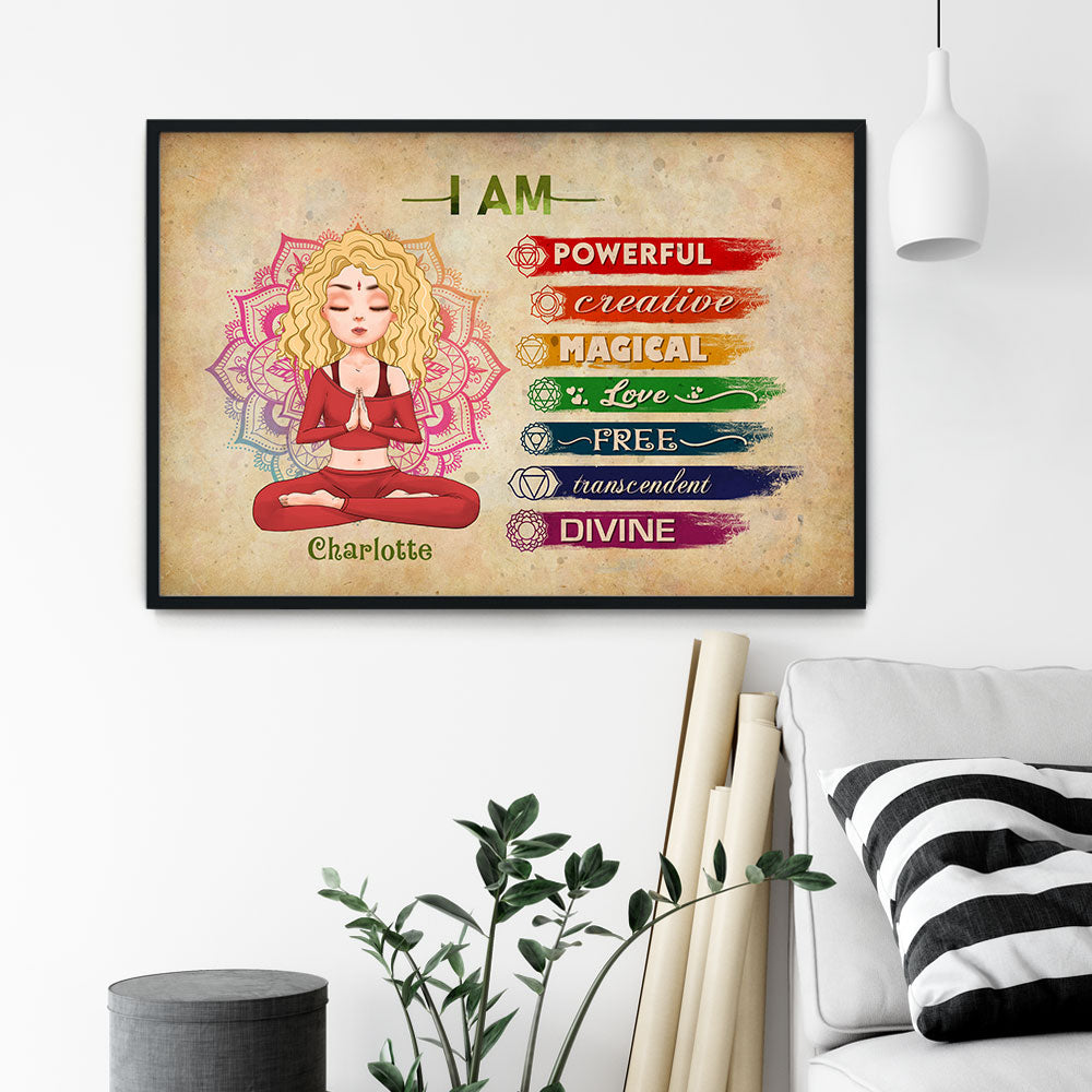 Yoga I Am - Personalized Poster/Canvas - Gift For Women, Yoga Lovers, Mental Health Gifts