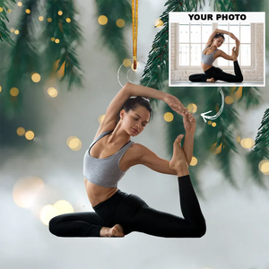 Personalized Custom Photo Ornament, Christmas Gifts For Yoga Lovers