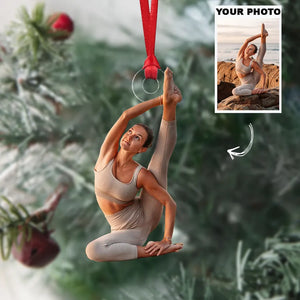 Personalized Custom Photo Ornament, Christmas Gifts For Yoga Lovers