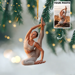 Personalized Custom Photo Ornament, Christmas Gifts For Yoga Lovers