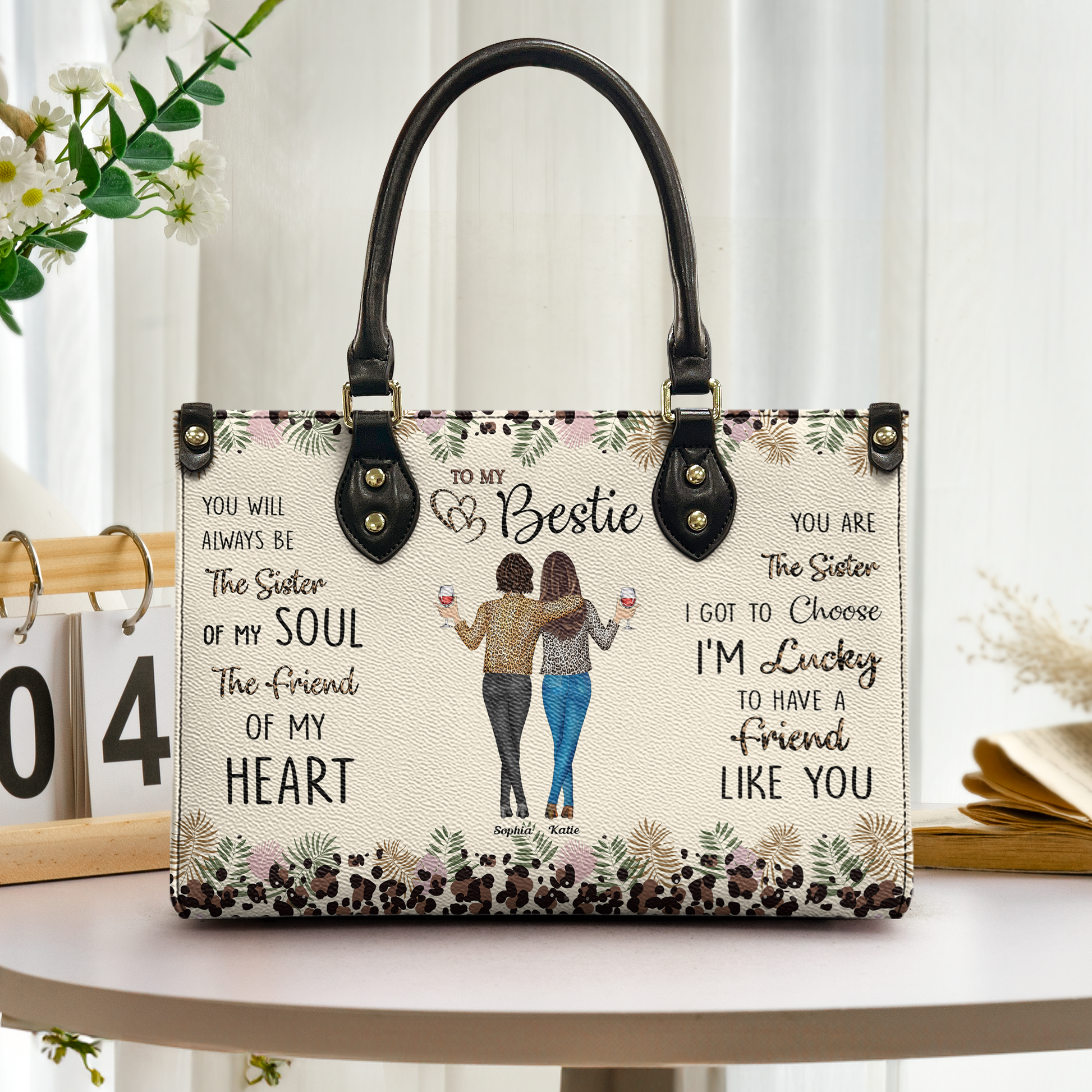 You Will Always Be The Sister Of My Soul - Personalized Leather Handbag - Gift For Women, Besties, Sisters, Best Friends