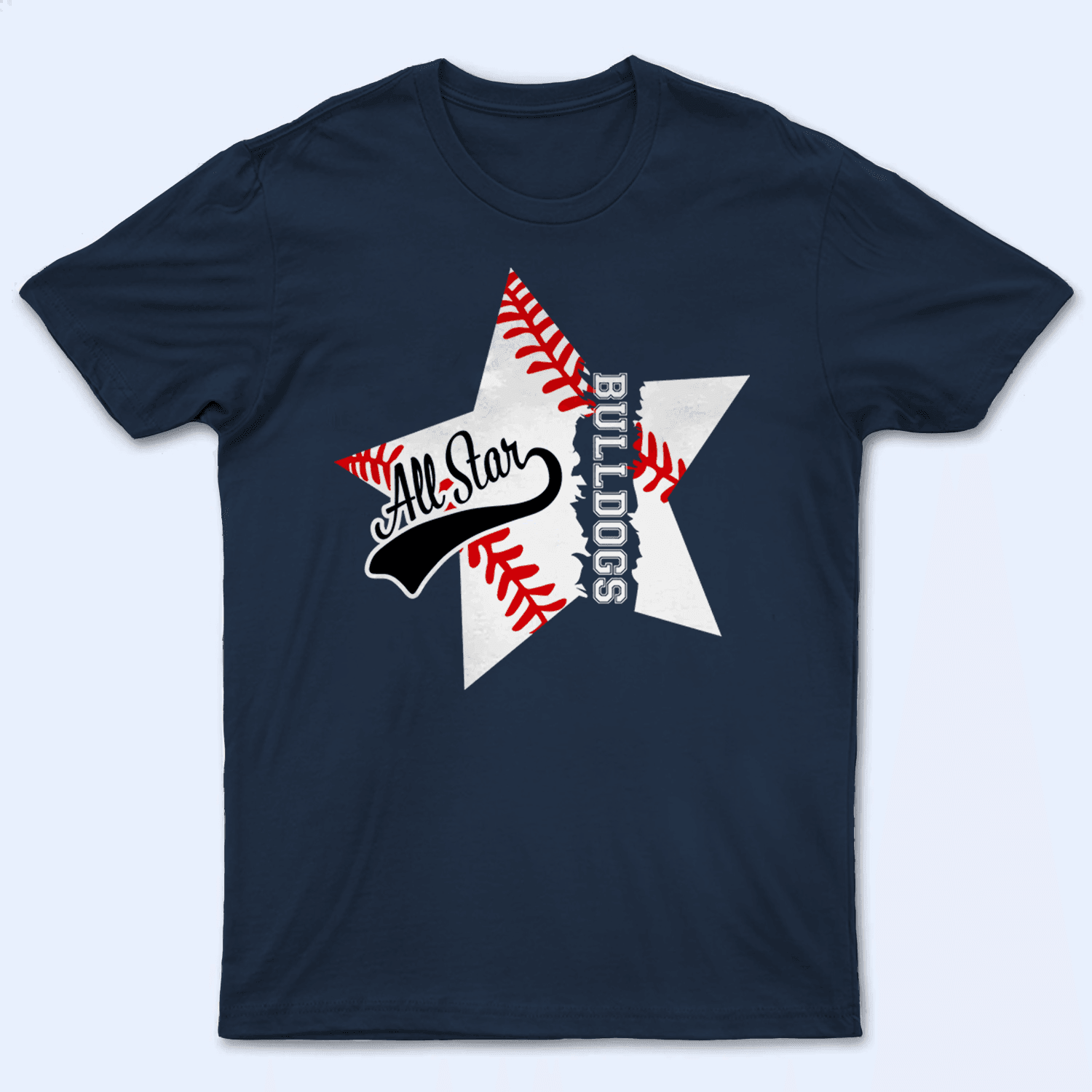 Personalized All Star Grandpa Baseball Graphic T-Shirt