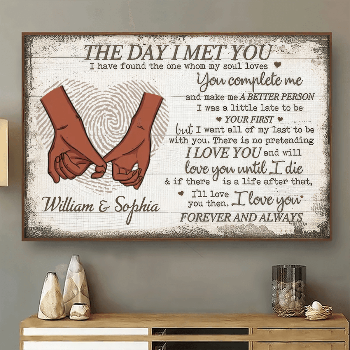 Black Couple The Day I Met You - Personalized Horizontal Poster - Vale -  Suzitee Store