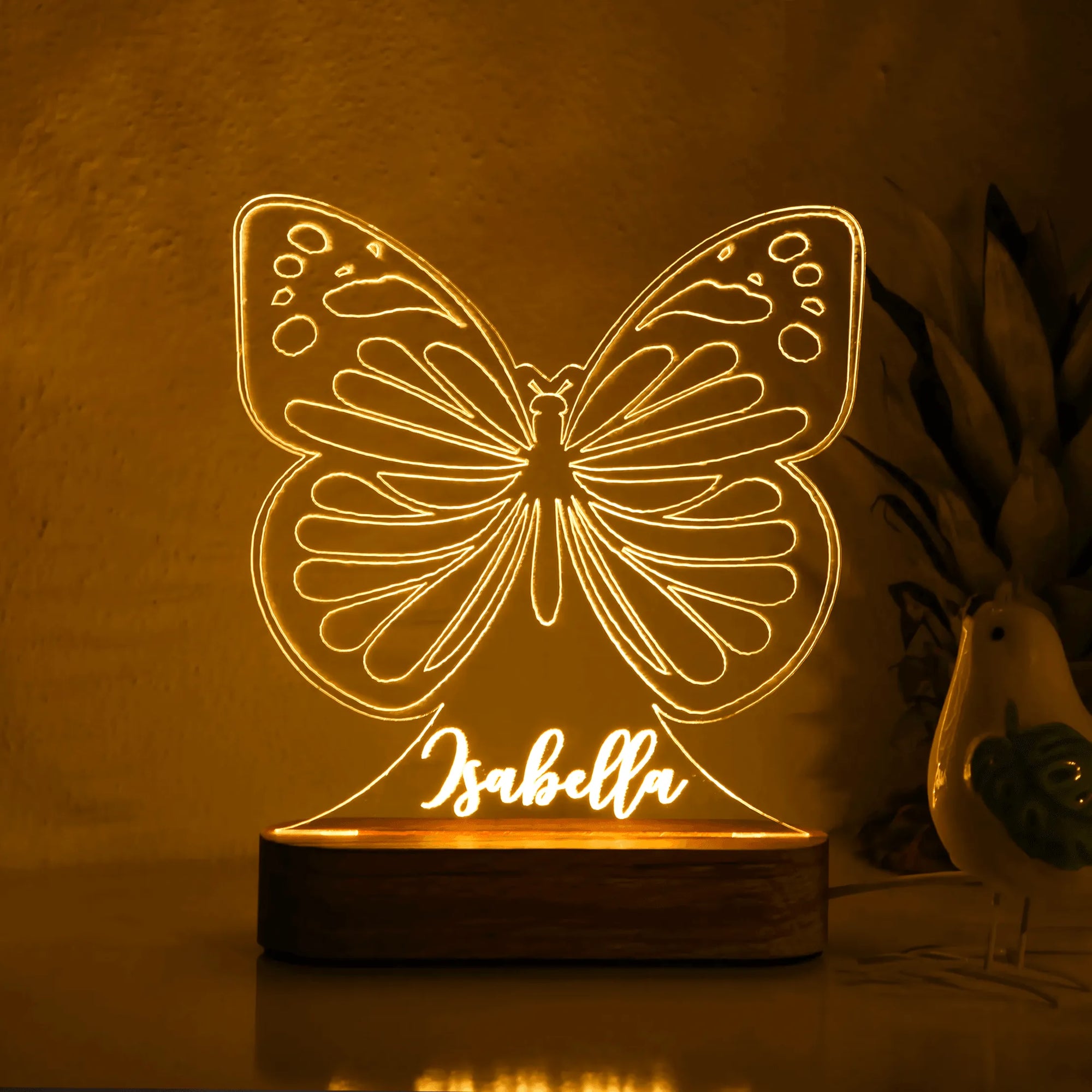 Custom Gifts for Girl, Daughter, Granddaughter, - Personalized Butterfly Night Light for Kids, Children, Grandchildren | Birthday, Bedroom