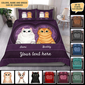 Cat Personalized Bedding Set - Gift For Cat Lovers, Cat Mom, Cat Dad, Cat Owner Gift