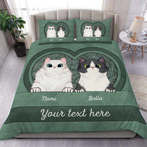 Cat Personalized Bedding Set - Gift For Cat Lovers, Cat Mom, Cat Dad, Cat Owner Gift