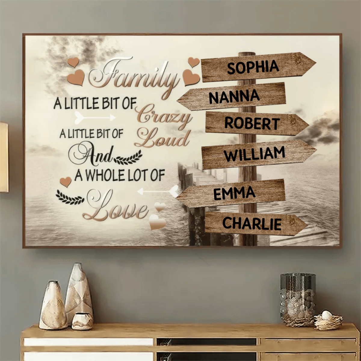 Family A Little Bit Of Crazy - Personalized Family Gift For Family Members, Mom and Dad, Mother's Day, Father's Day - Suzitee Store