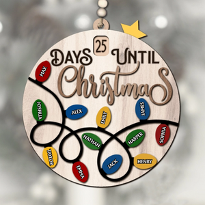 Christmas Countdown Ornament - Christmas Lights, Days Until Christmas