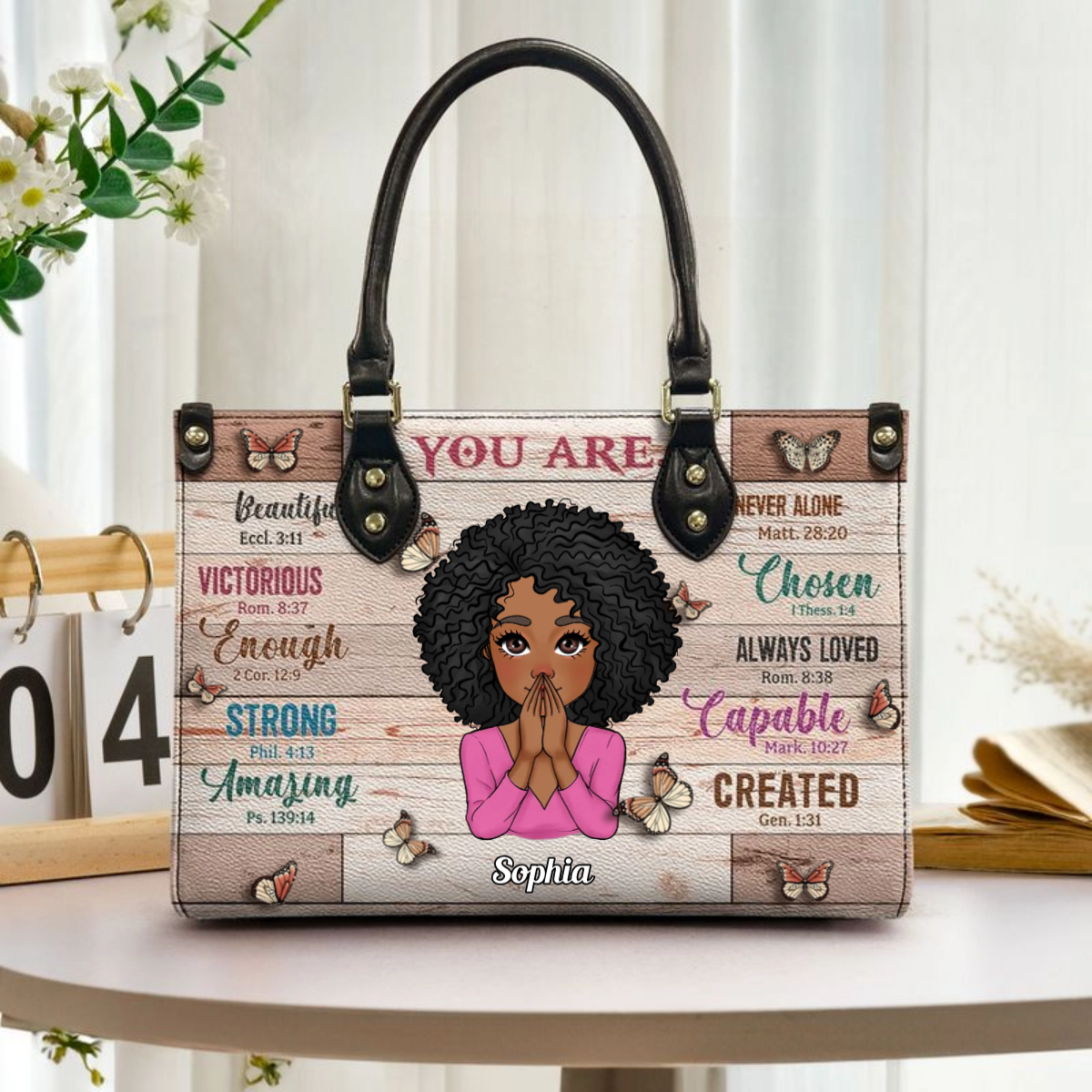 You Are Beautiful Strong - Custom Handbag - Personalized Gift For Women, Christian Gift