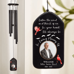 Custom Photo In Loving Memory Of You - Personalized Wind Chimes - Memorial Sympathy Gift for Family Members Grandma, Grandpa, Dad, Mom