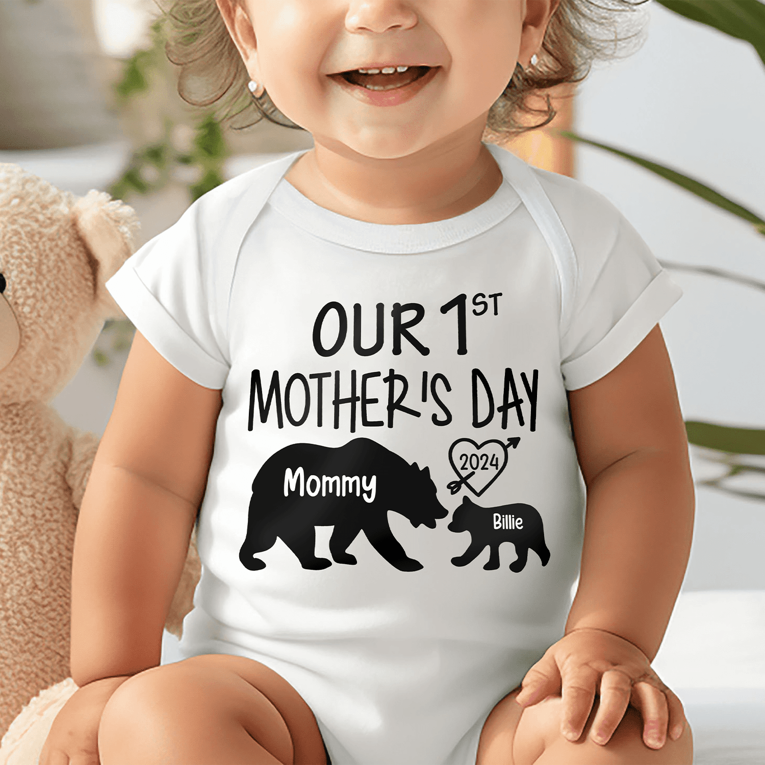 Our 1st Mother's Day - BABY ONESIE - Momma Bear & Baby Bear - Personalized Gift For New Moms, Mom, Mother, Grandma, Grandmother, Mother's Day, Family - Suzitee Store