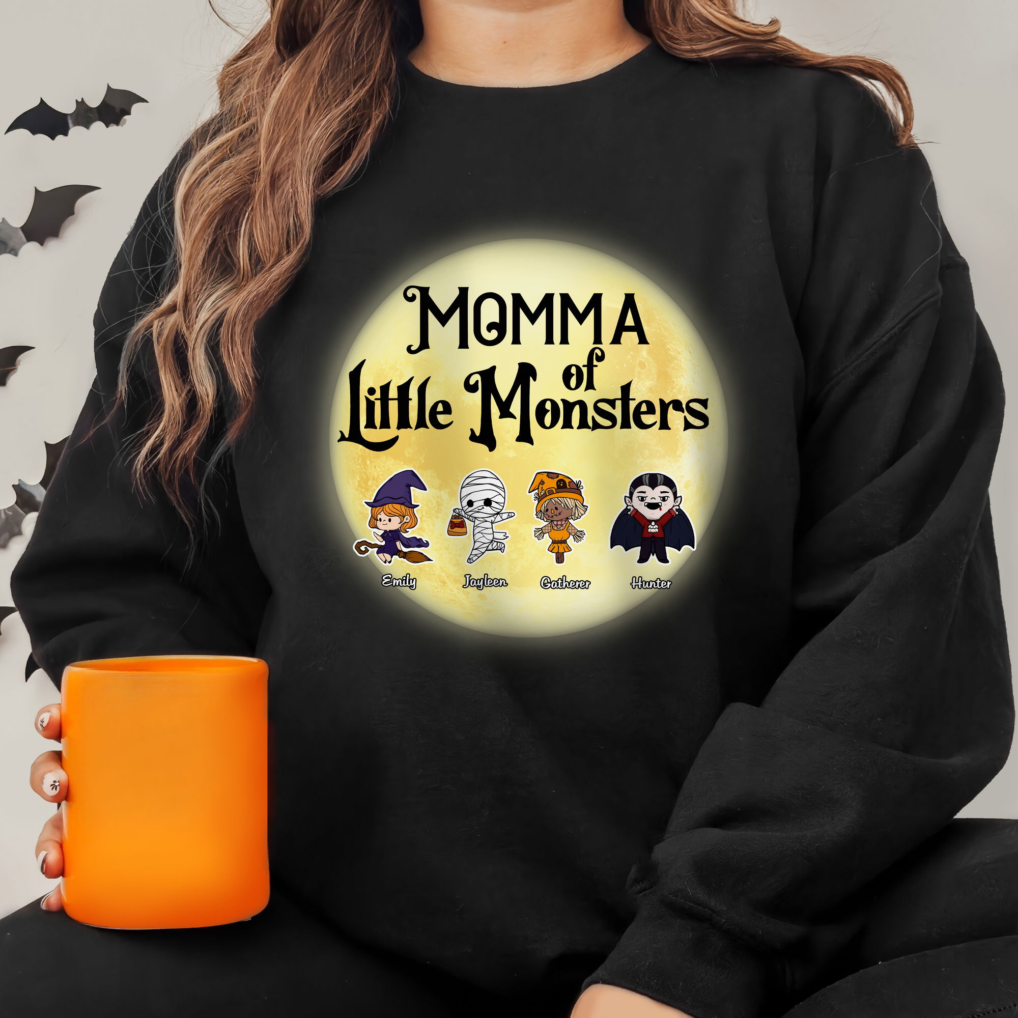 Grandma of Little Monsters - Personalized Custom T Shirt - Halloween Gift for Grandma/Nana/Mimi, Mom, Wife, Grandparent