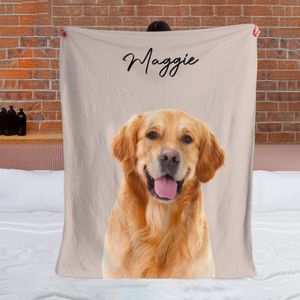 Custom Photo Pet Blanket | Personalized Gift for Dog/Cat Lovers, Pet Lovers, Dog Mom, Cat Mom, Dog Dad, Cat Dad | Blanket