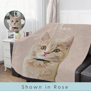 Custom Photo Pet Blanket | Personalized Gift for Dog/Cat Lovers, Pet Lovers, Dog Mom, Cat Mom, Dog Dad, Cat Dad | Blanket