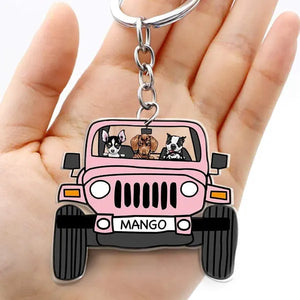 Off Road Dog Cats Keychain - Personalized Acrylic Keychain - Gift For Dog/Cat Lovers, Pet Lovers, Dog Mom, Cat Mom, Dog Dad, Cat Dad