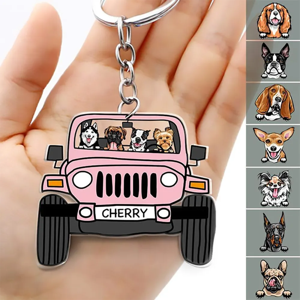 Off Road Dog Cats Keychain - Personalized Acrylic Keychain - Gift For Dog/Cat Lovers, Pet Lovers, Dog Mom, Cat Mom, Dog Dad, Cat Dad