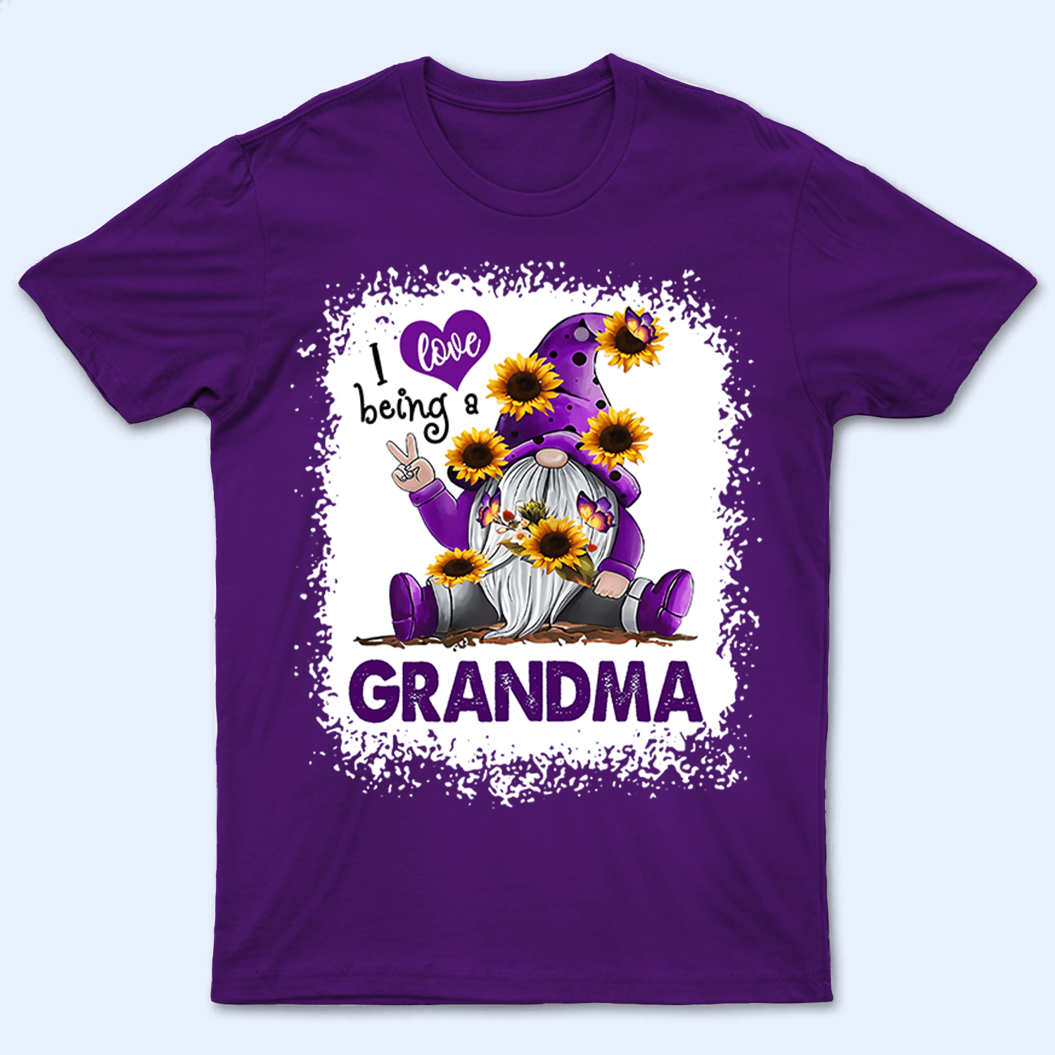 I Love Being A Grandma Gnome - Personalized Custom T Shirt - Birthday, Loving, Funny Gift for Grandma/Nana/Mimi, Mom, Wife, Grandparent - Purple - Suzitee Store