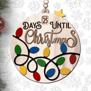 Christmas Countdown Ornament - Christmas Lights, Days Until Christmas