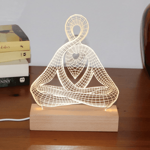 Meditation Light Decor - Acrylic Plaque Led Lamp - Gift For Her, Yoga Lovers - Suzitee Store